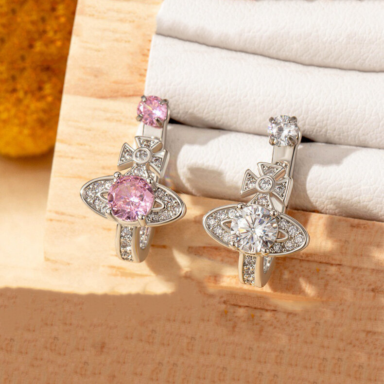 1 Piece Simple Series Simple Geometric Titanium Steel No Plating Material Zircon Women's Stud Earrings