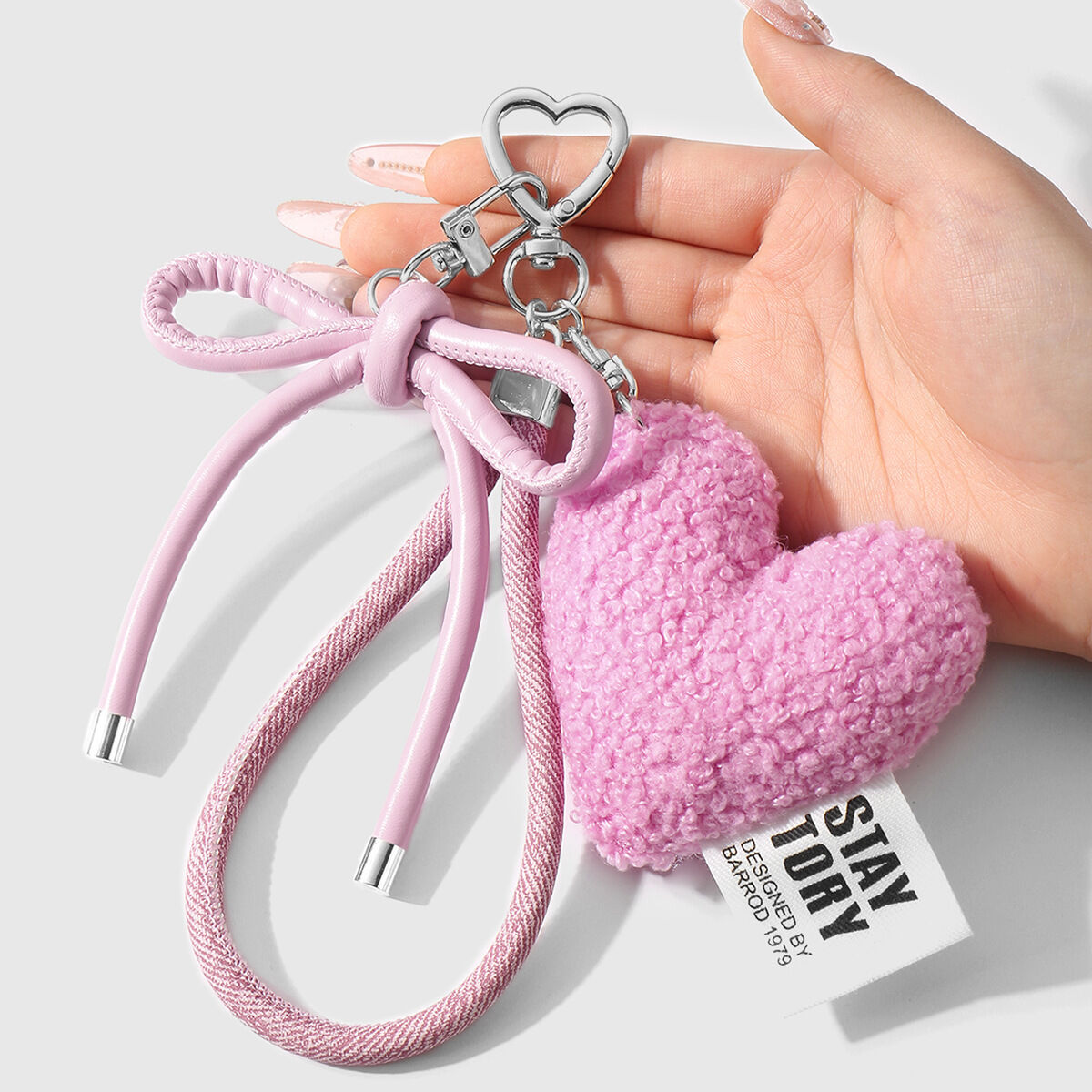 1 breloque de sac en alliage pour femme, série romantique, en forme de cœur mignon Image6