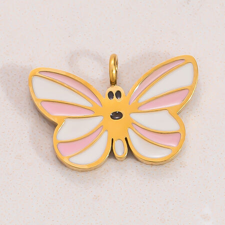 1 Piece Romantic Series Sweet Drop Oil Heart Stainless Steel Waterproof Gold Color Women's Pendants 2