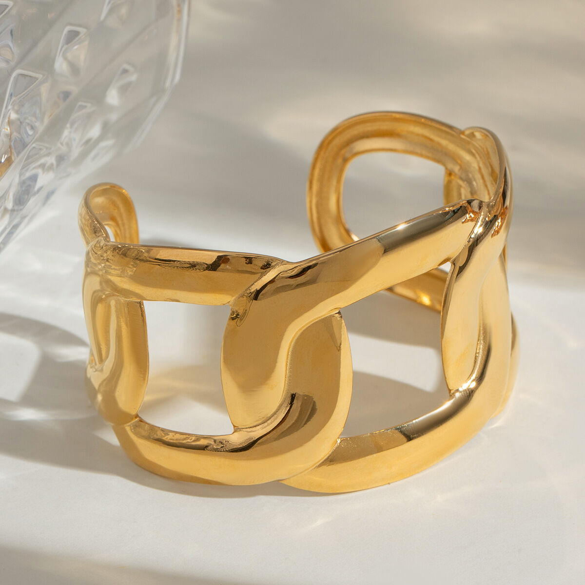 1 Piece Solid Color Stainless Steel Waterproof Cuff Bracelet h5 Picture3