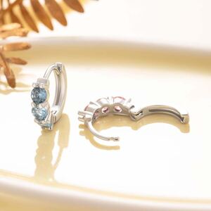 1 Piece Radiant Series Sweet Annular Modern Copper Zircon Women's Hoop Earrings h5 Picture6