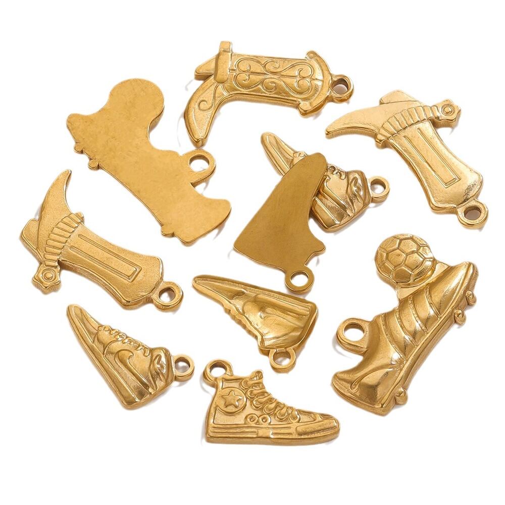 1 Piece Simple Series Chic Boots Stainless Steel Waterproof Gold Color Unisex Pendants Picture6