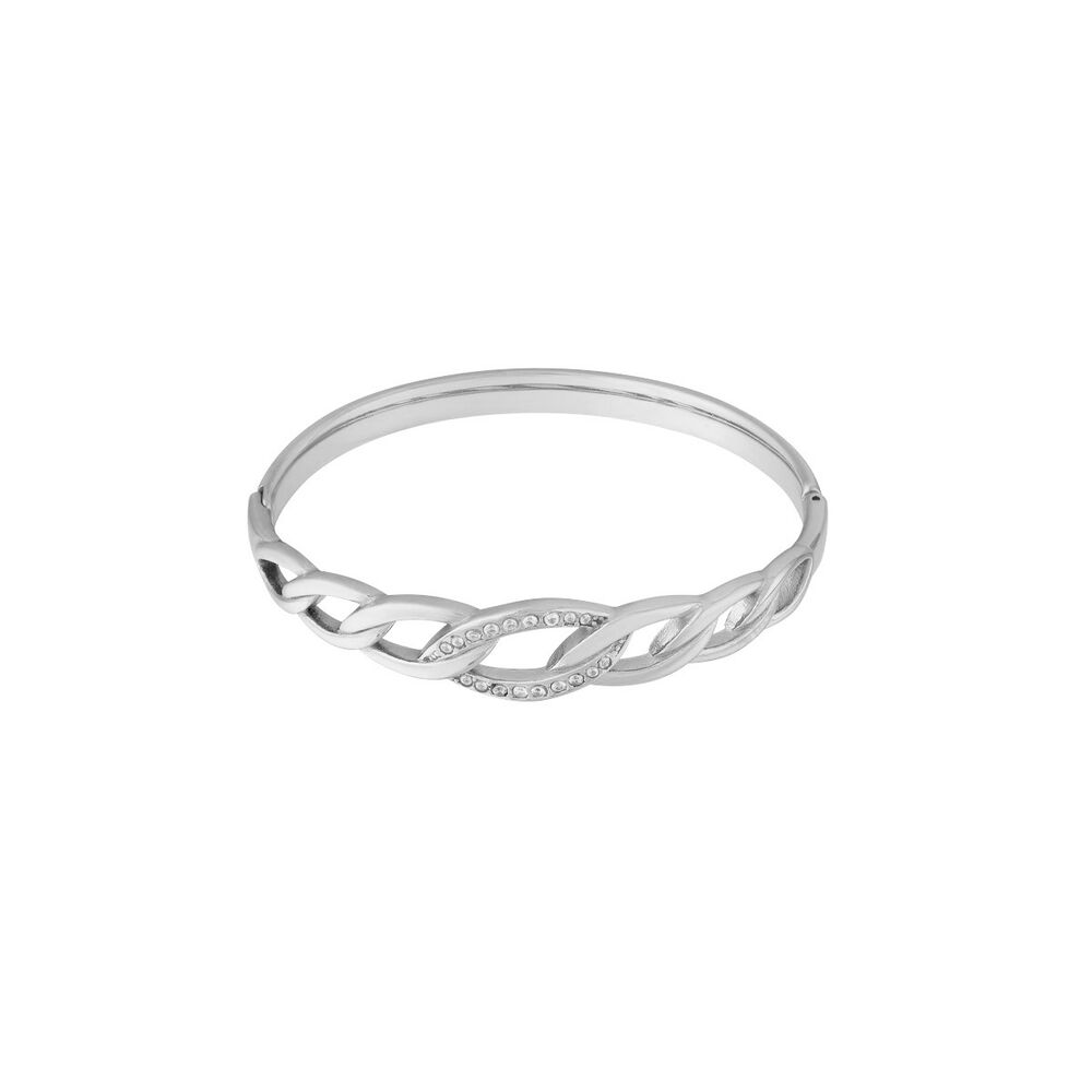 1 Piece Dazzling Series Classic Twist Stainless Steel Waterproof Gold Color Women's Bangles Picture7