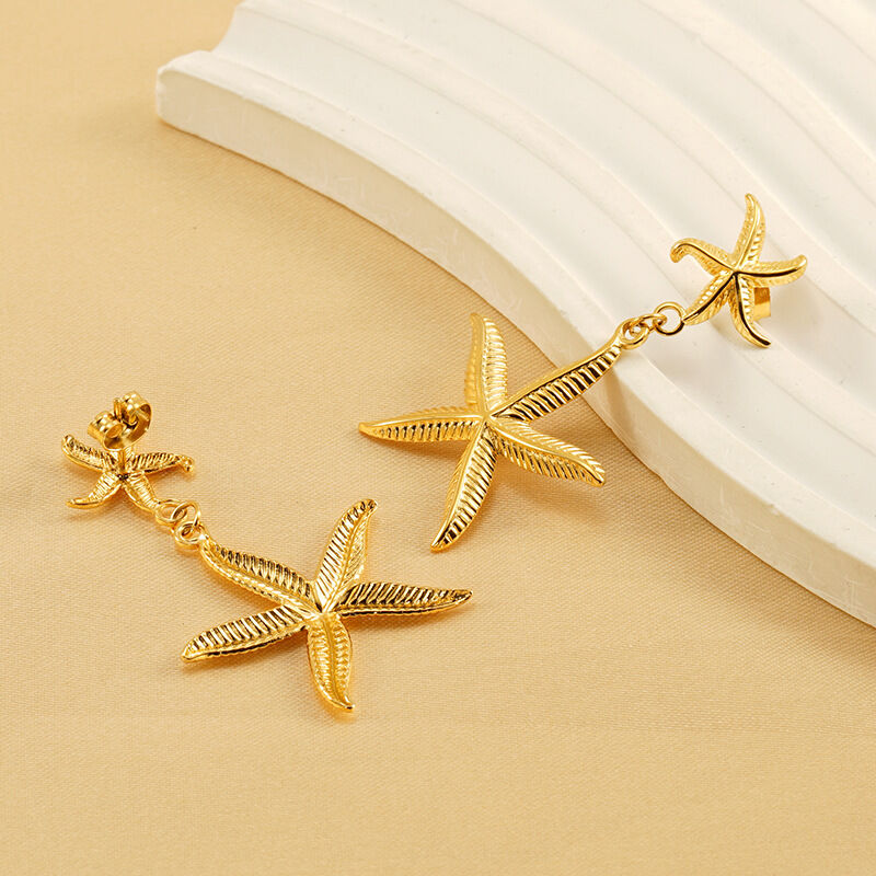 1 pair simple series classic turtle stainless steel gold plated women earrings set h5 Picture3