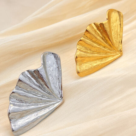 1 Piece Retro Oversize Flower Stainless Steel Waterproof Gold Color Women's Adjustable Rings 2