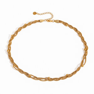 1 piece simple series simple annular stainless steel gold plated women chain necklaces h5 Picture6