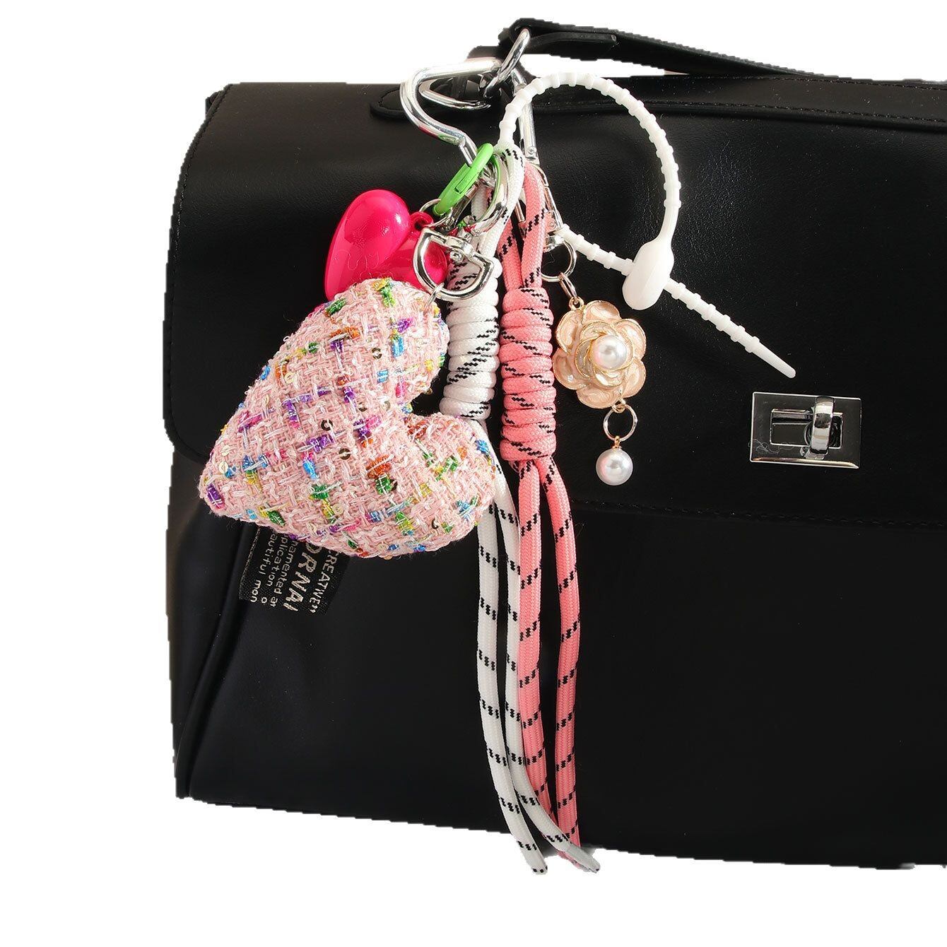 1 breloque de sac pour femme en rayonne, série romantique, élégante, en forme de cœur h5 Image6