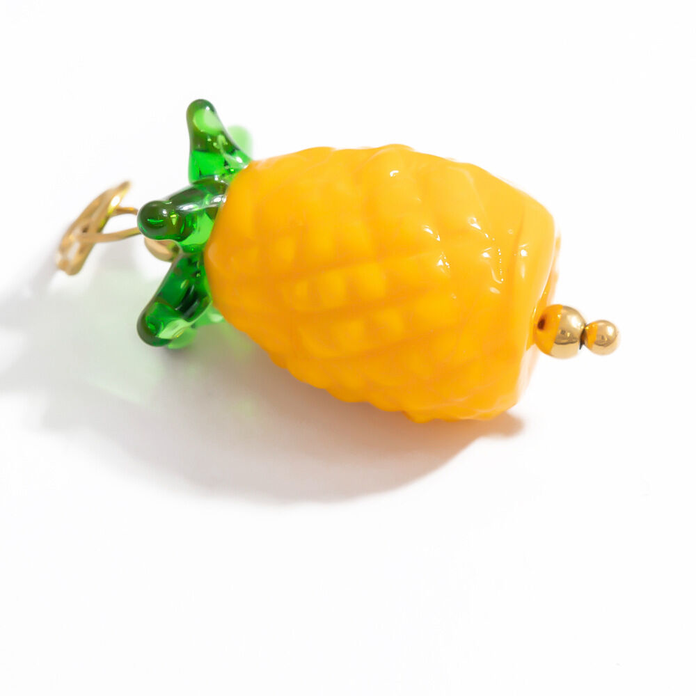 1 Piece Chromatic Series Natural Fruit Coloured Glaze Stainless Steel Waterproof Gold Color Women's Pendants h5 Picture6