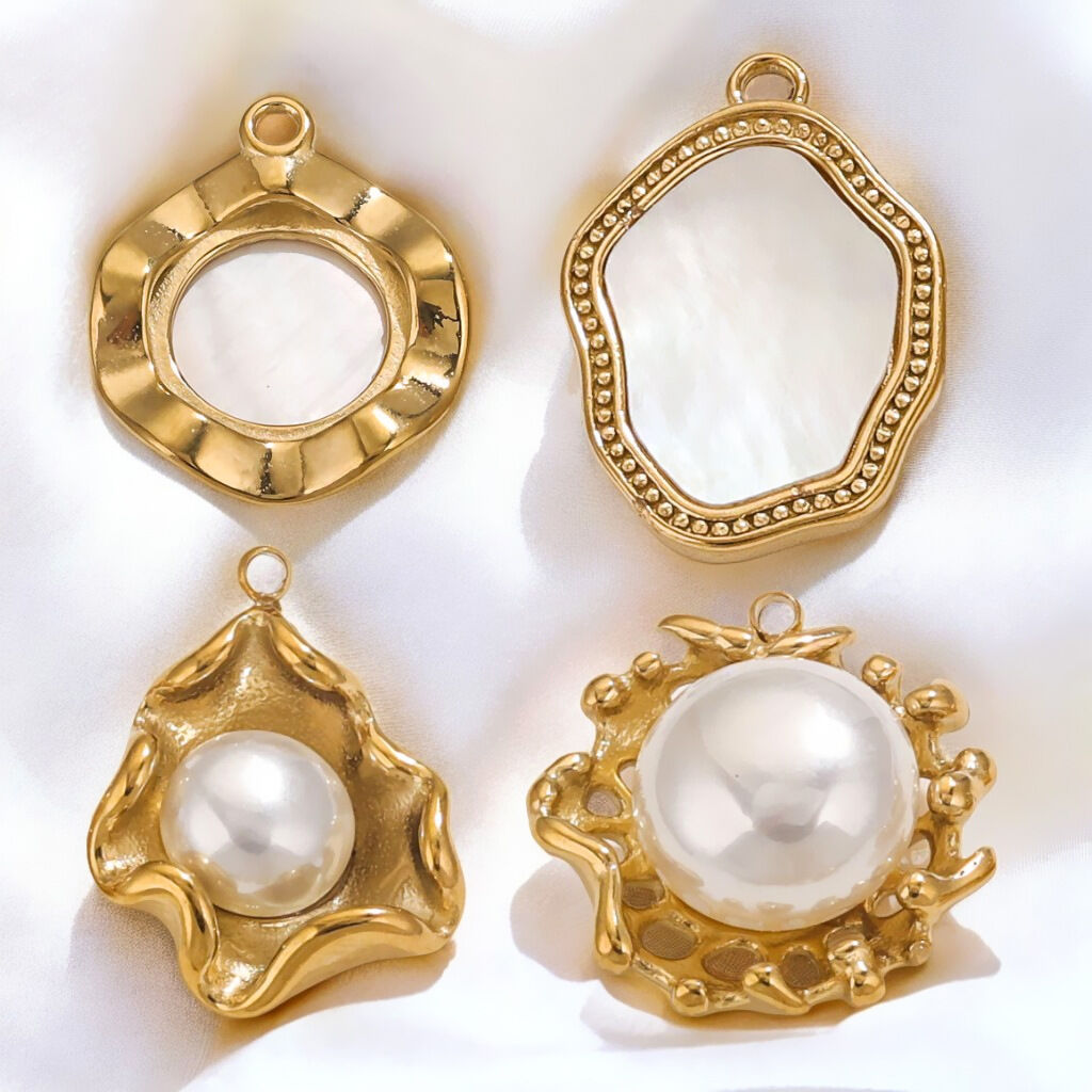 1 Paar geometrische Retro-Anhänger der Classic-Serie, 18 Karat vergoldet, für Damen