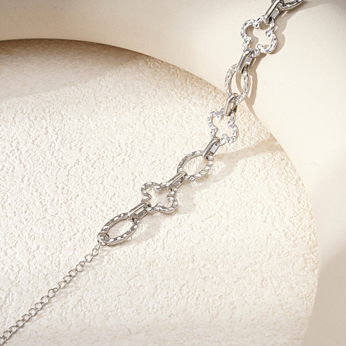 bracelet chaîne pour femme, 1 pièce, série simple, décontracté, patchwork, acier titane, couleur or Image6