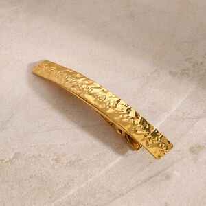 1 pair simple series casual plant stainless steel gold plated women hair clips h5 Picture3