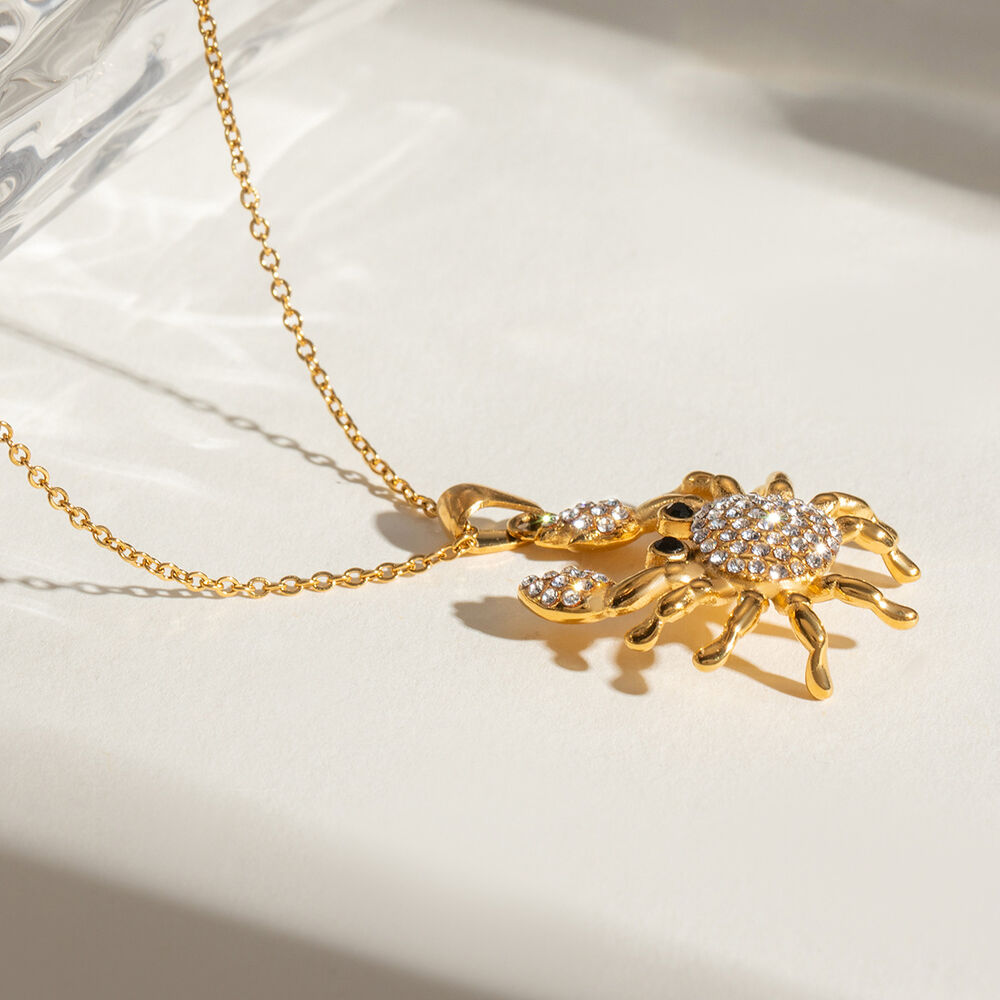 1 Stück Simple Series Casual Turtle Edelstahl 18 Karat vergoldet Strass Damen Anhänger Halsketten h5Bild2