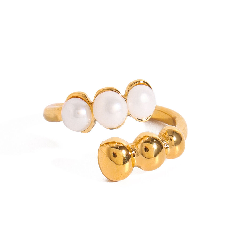 1 Piece Charming Series Elegant Spiral Shape Stainless Steel Waterproof Gold Color Women's Single Rings Picture6