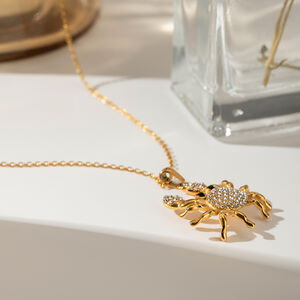 1 Stück Simple Series Casual Turtle Edelstahl 18 Karat vergoldet Strass Damen Anhänger Halsketten h5 Bild3