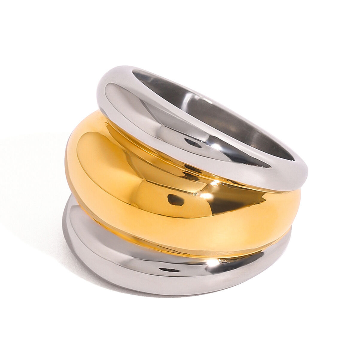 1 Piece Simple Geometric Stainless Steel Waterproof Gold Plated Women's Single Ring h5 Picture5