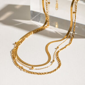 1 piece simple series classic annular stainless steel gold plated women layered necklaces h5 Picture4