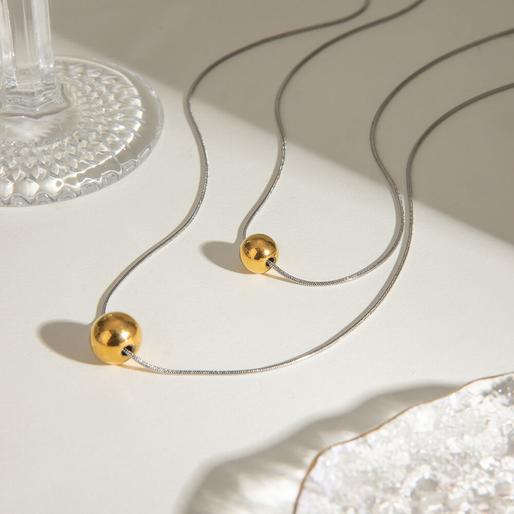 1 piece simple series style round stainless steel gold plated women pendant necklaces h5Picture3