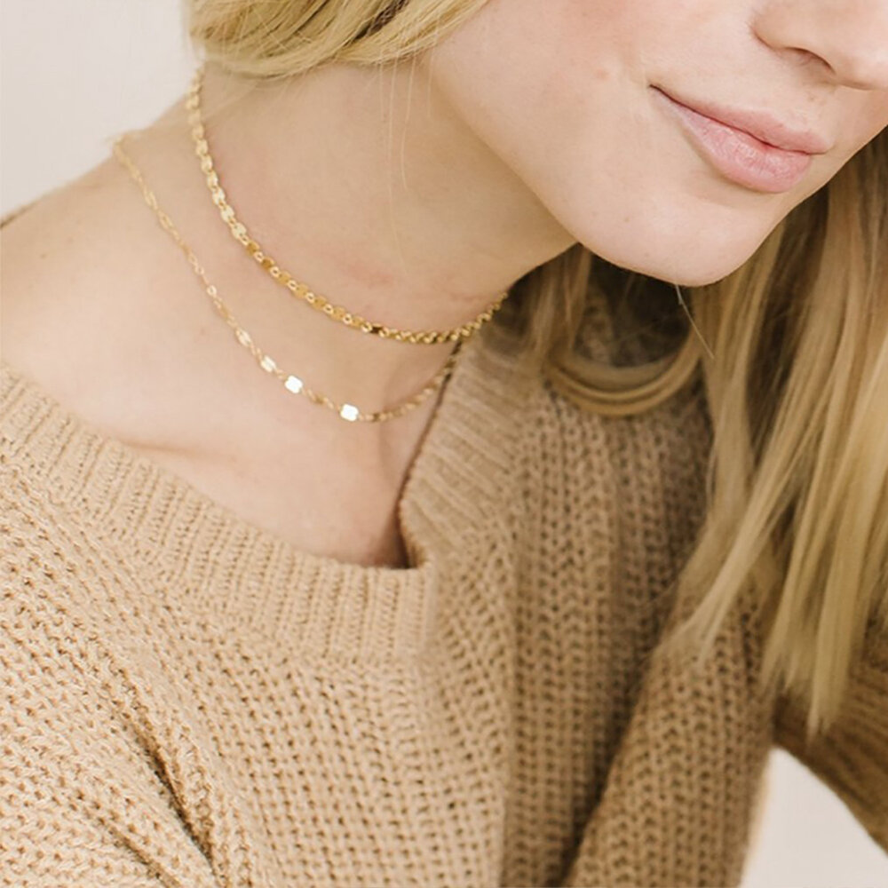 Simple Double - layer Stainless Steel Waterproof Chain Women's Necklaces