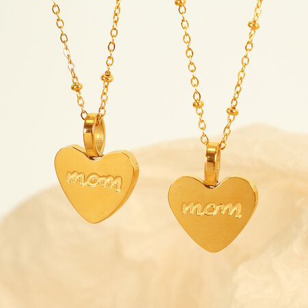 1 piece simple series simple heart stainless steel gold plated women pendant necklaces 2