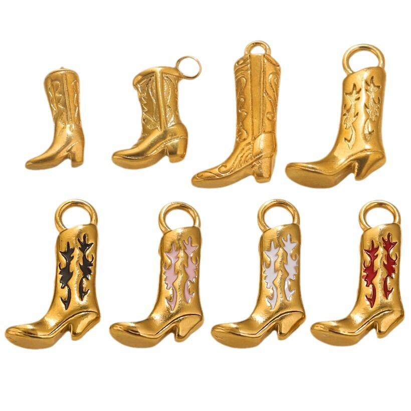 1 paio di pendenti da donna in acciaio inossidabile placcato oro , stile retrò, serie semplice Immagine6