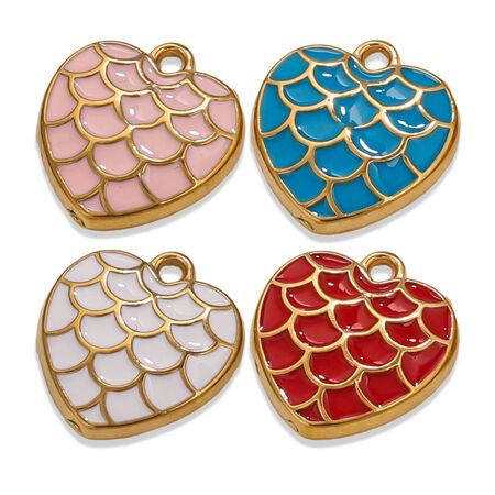 1 Piece Romantic Series Classic Heart Drop Oil Stainless Steel Waterproof Gold Color Women's Pendants