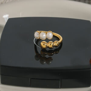 1 Piece Charming Series Elegant Spiral Shape Stainless Steel Waterproof Gold Color Women's Single Rings h5 Picture3