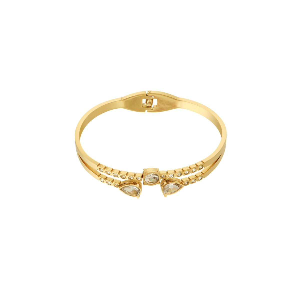 Braccialetti da donna color oro impermeabili in acciaio inossidabile con goccia elegante della serie Glamorous da 1 pezzo h5 Immagine8