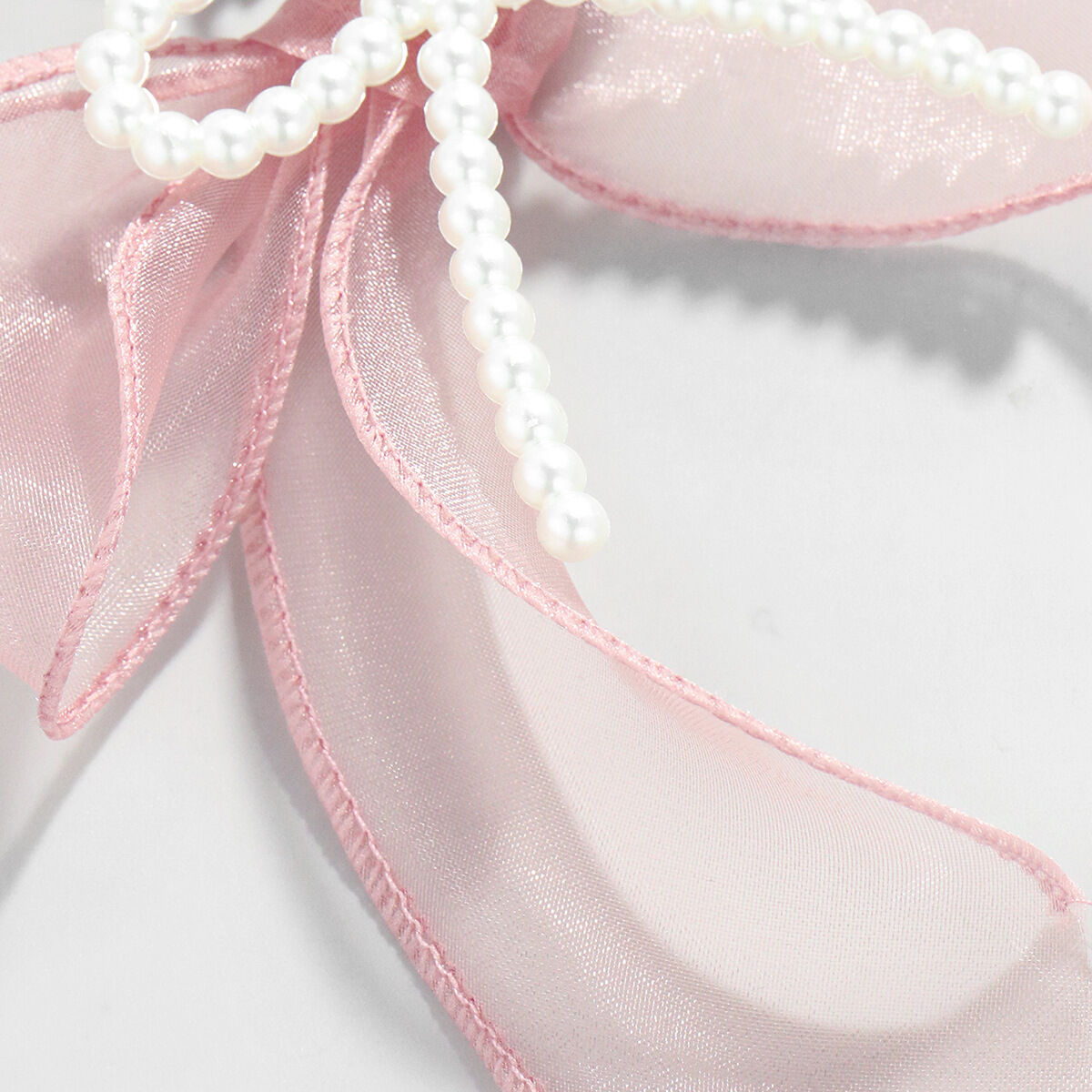 1 pièce de la série romantique, joli nœud papillon en organza, perle artificielle, breloques de sac pour femme Image5