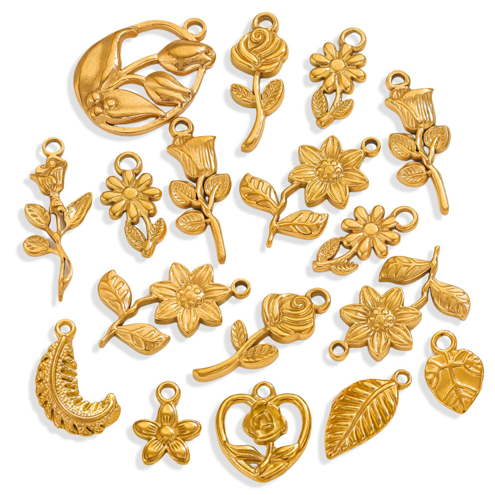 1 pezzo di ciondolo da donna in acciaio inossidabile rosa impermeabile color oro della serie romantica quotidiana