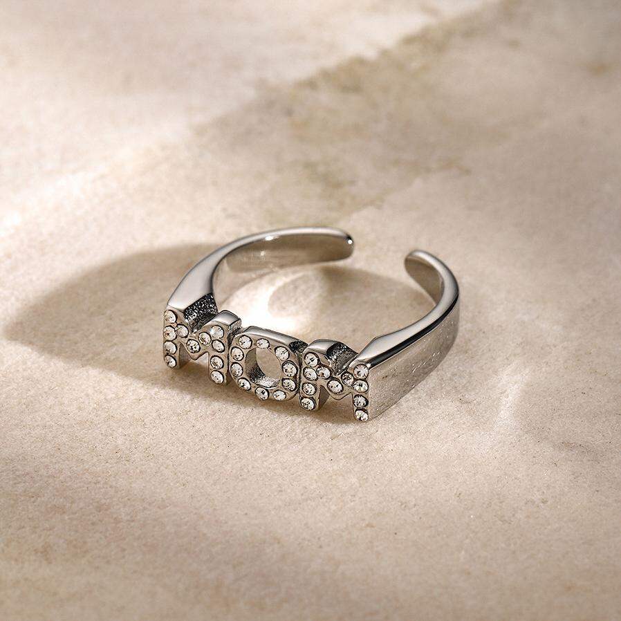 Collana con ciondolo da donna impermeabile in acciaio inossidabile con lettera "Mamma" della serie romantica da 1 pezzo Immagine8