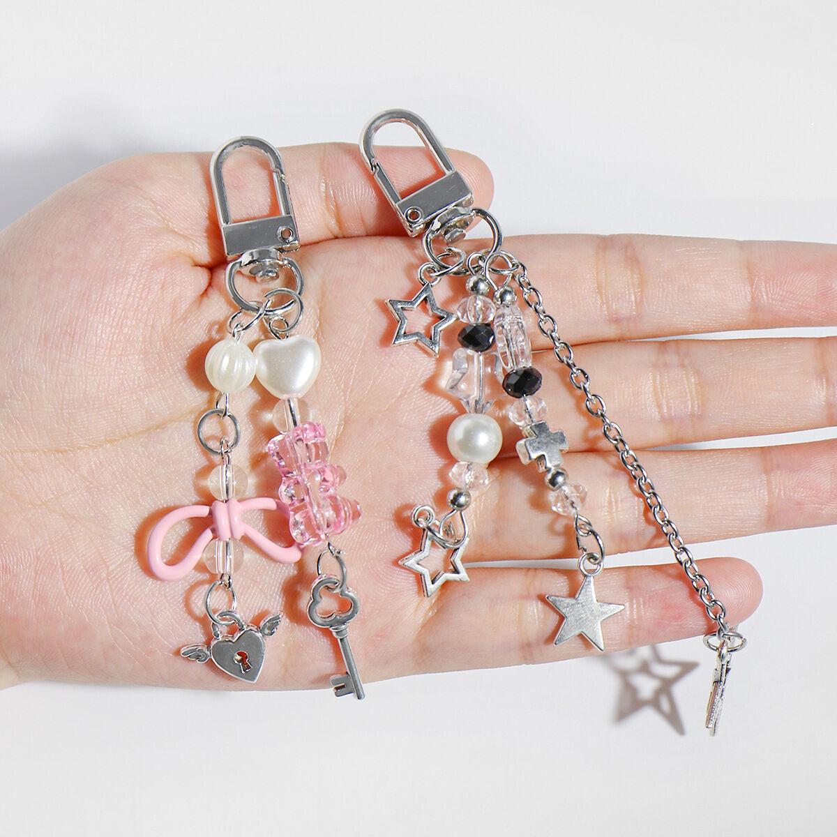 1 Piece Pentagram Transparent Beaded Bag Charms 2