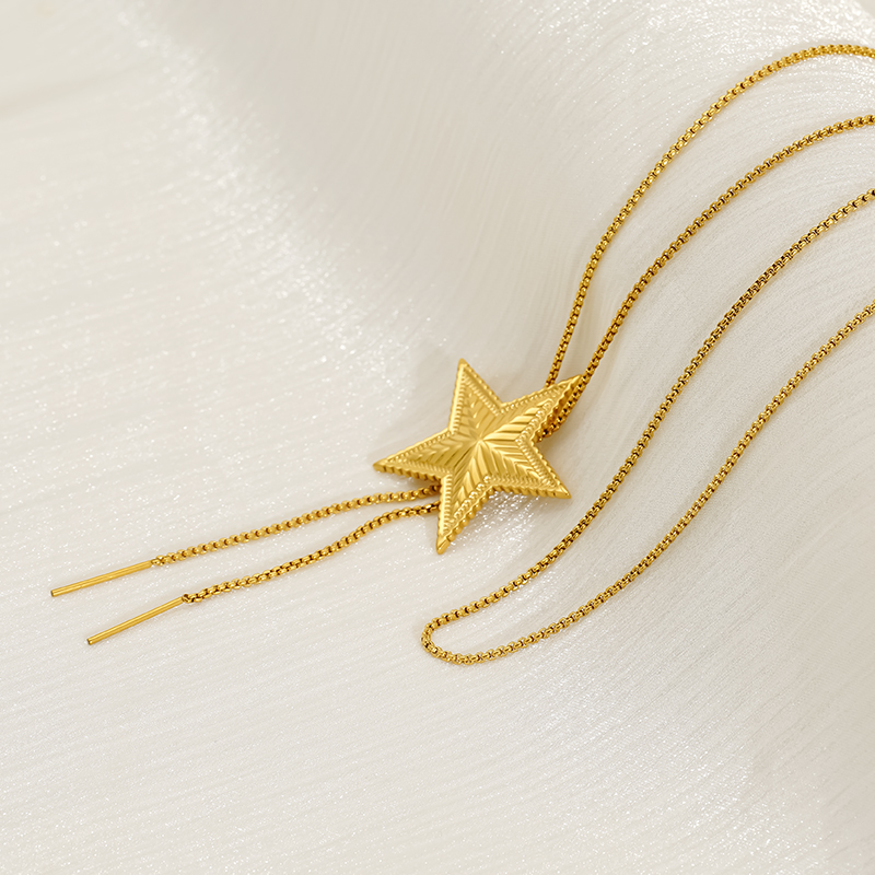 Star Stainless Steel Waterproof Gold Color Long Necklaces Picture6