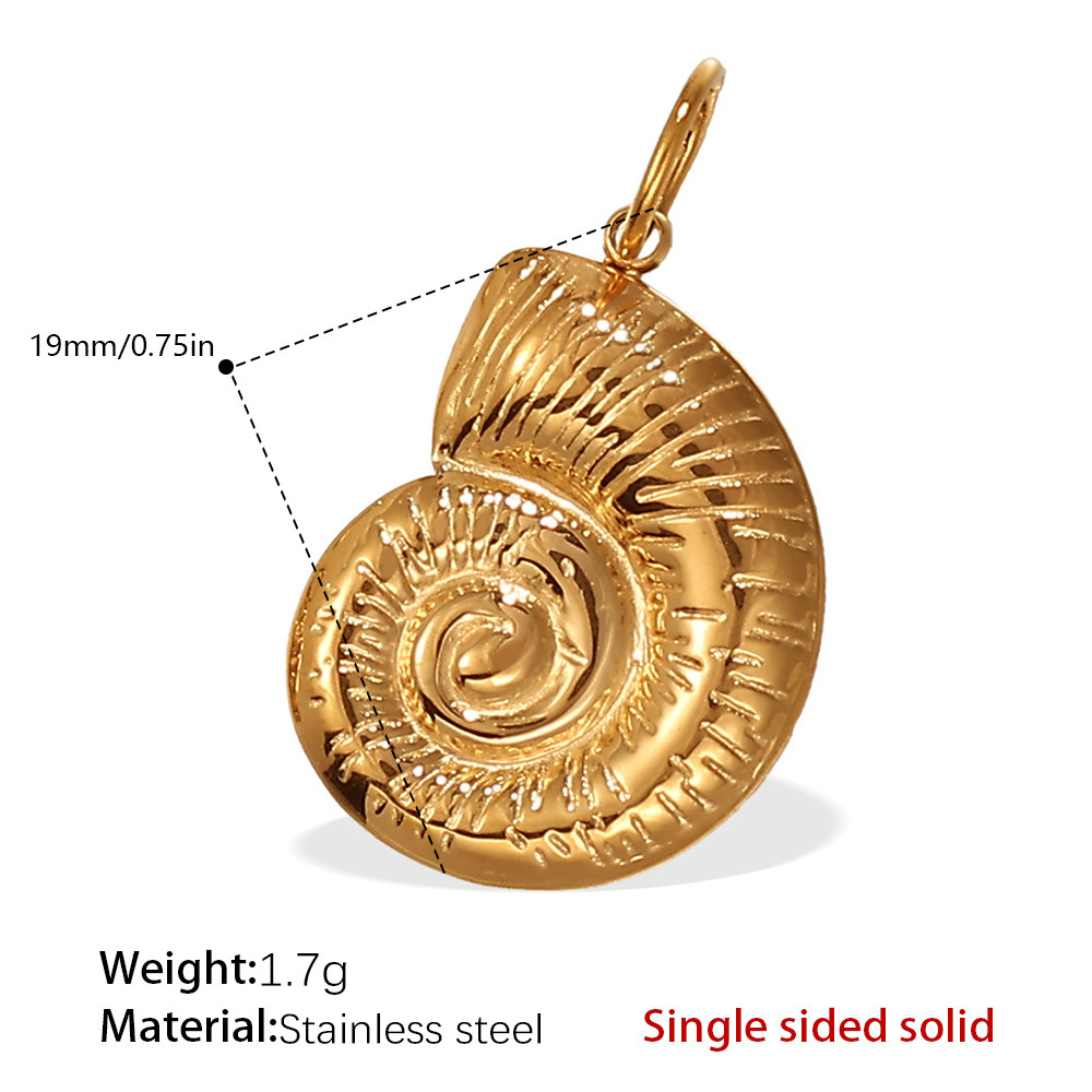Lustrous Shell Titanium Steel Gold Color Women's Pendants Picture2