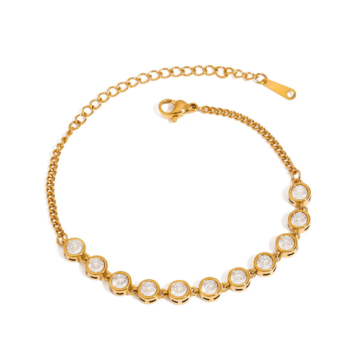 1 Piece Classic Stainless Steel Waterproof Gold Color Women's Chain Bracelets Picture8