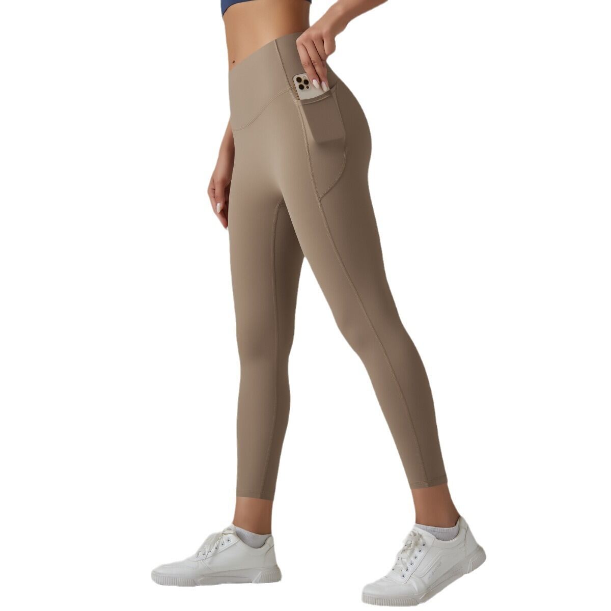 1 Piece High Waisted Nude Yoga Pants Seamless Women's Exercise Pants h5 Picture5