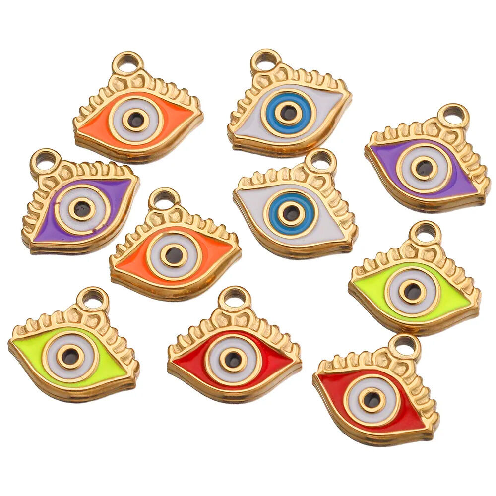 1 Piece Colorful Series Classic Eye Shape Stainless Steel Waterproof Women's Pendants