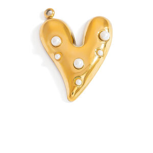 Oil- Glazing Flower Stainless Steel Waterproof Gold Color Women's Pendants h5 Picture5