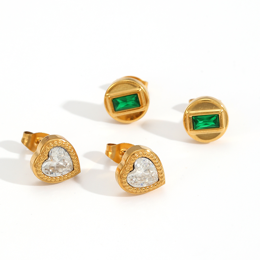  style stainless steel gold color stud earrings h5 Picture3