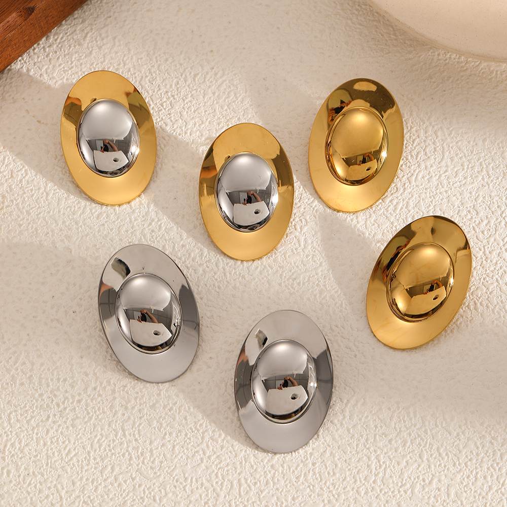 Geometric Stainless Steel Waterproof Gold Color Stud Earrings
