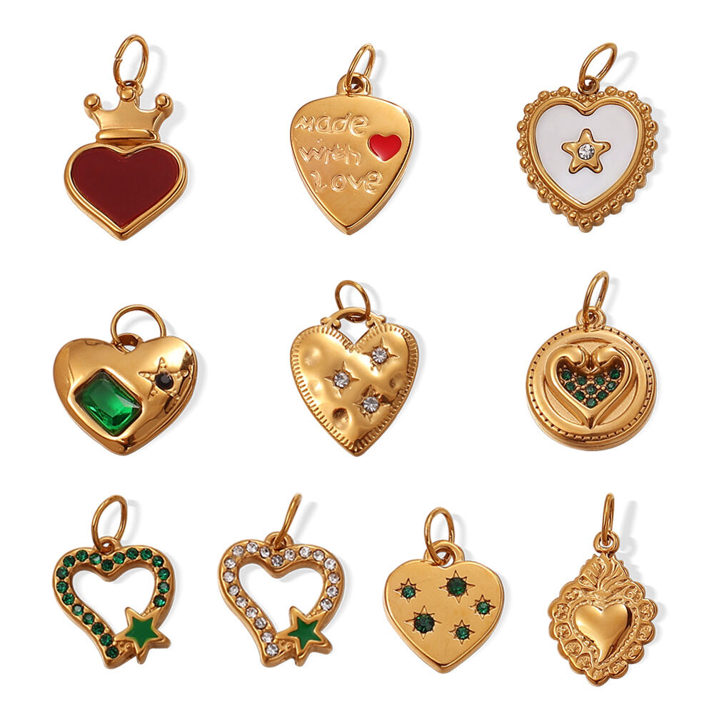 Daily Heart Stainless Steel Waterproof Gold Color Pendants h5Picture5