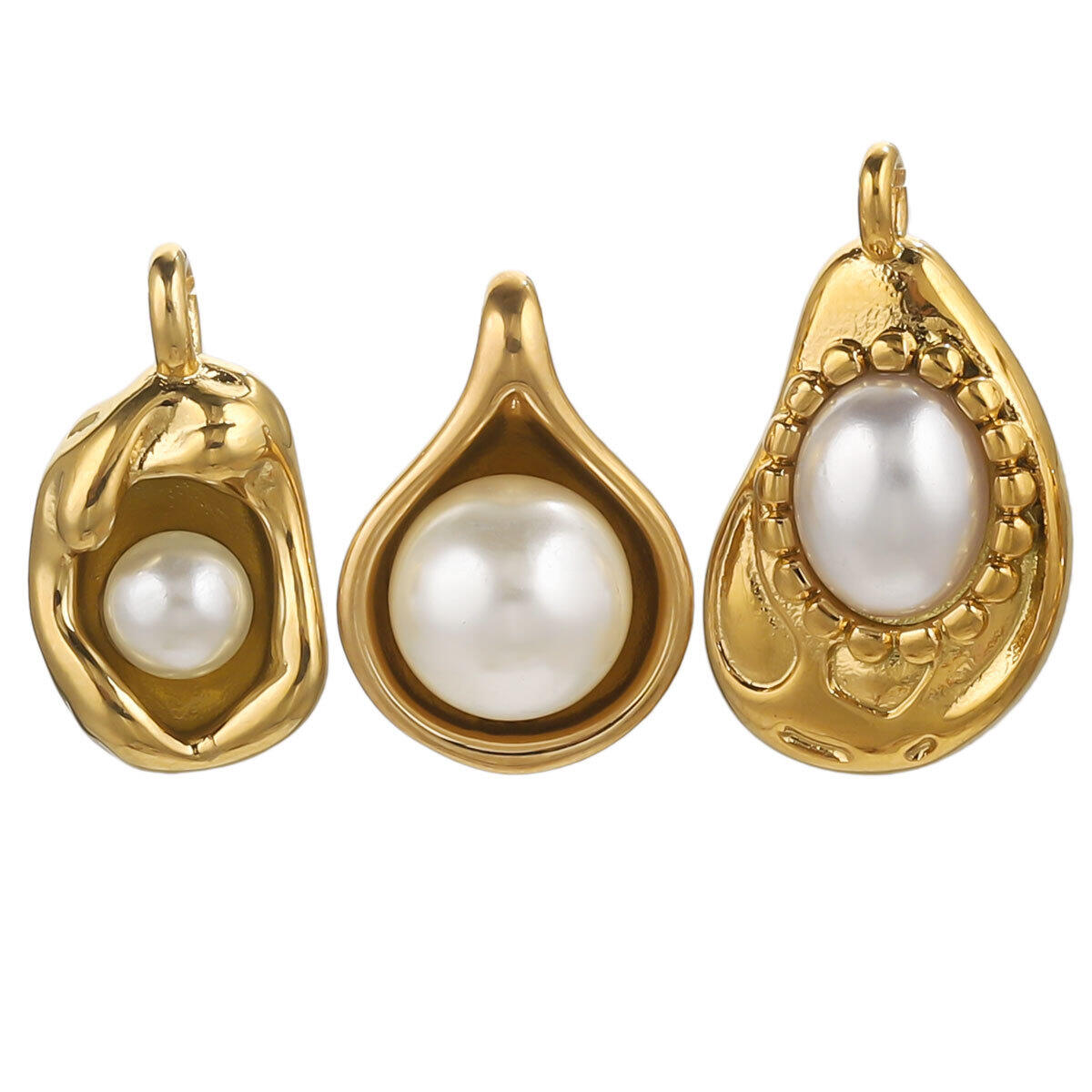 1 Piece Designable Irregular Droplet Stainless Steel Waterproof Gold Color Women's Pendants h5 Picture9