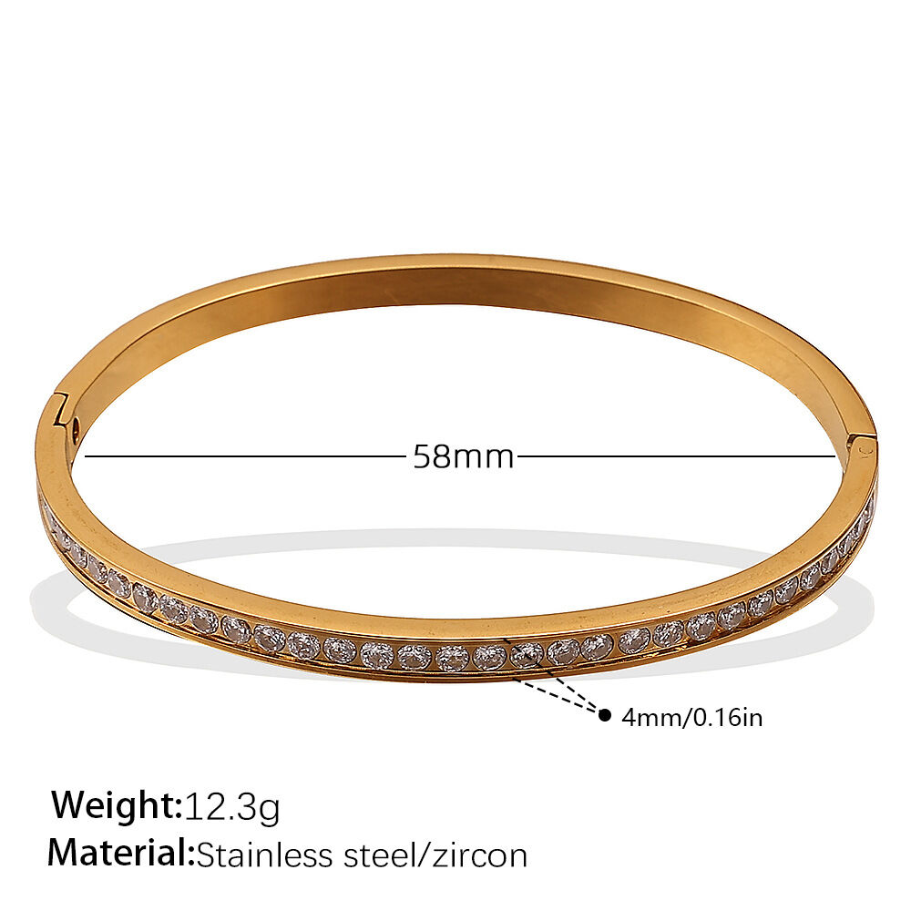Classic Stainless Steel Waterproof Gold Color Bangles 