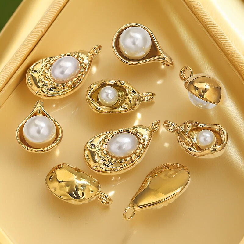 1 Piece Designable Irregular Droplet Stainless Steel Waterproof Gold Color Women's Pendants h5 Picture8