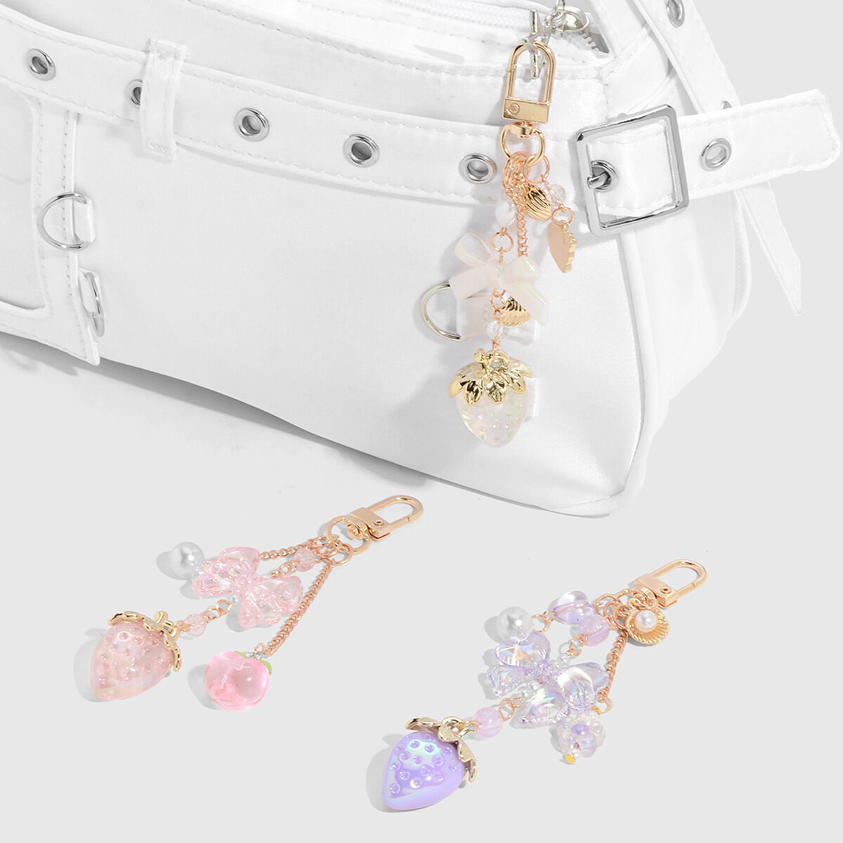 Sweet Strawberry Bag Charms 2