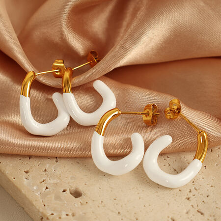 Colorful Stainless Steel Waterproof Hoop Earrings 2