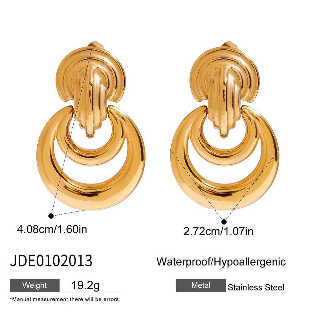 style twist stainless steel gold color stud earrings h5Picture2