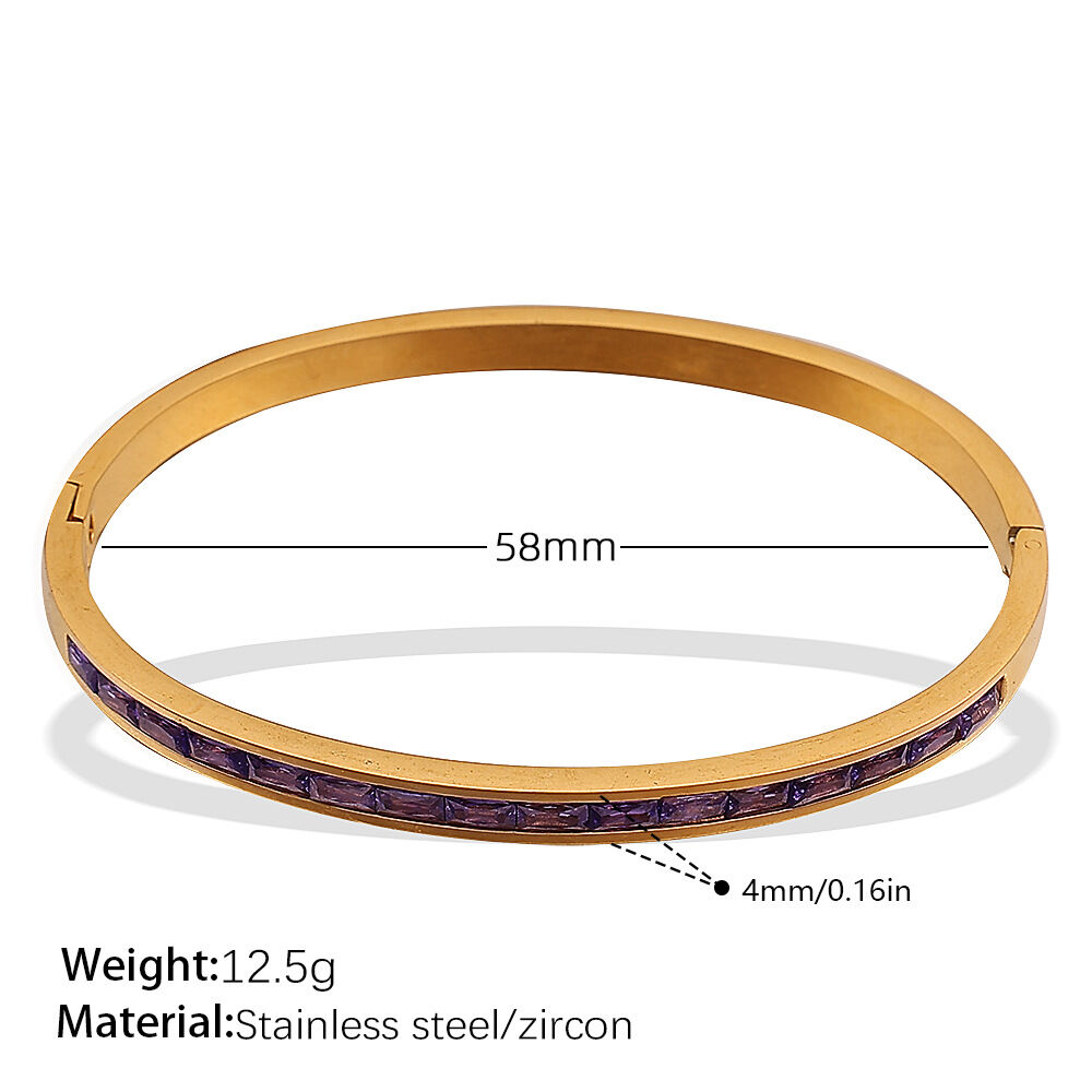 Sz250Peg Purple Zirconium Gold Bracelet/2 Picture2