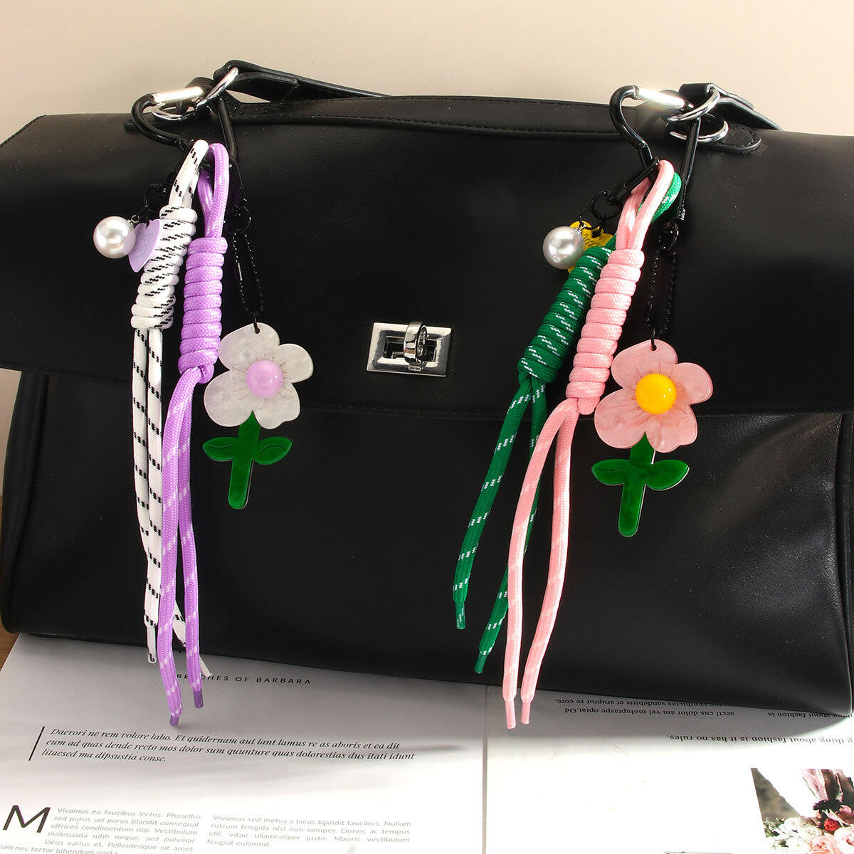 1 Stück Simple Series Sweet Flower Resin Damen Taschenanhänger