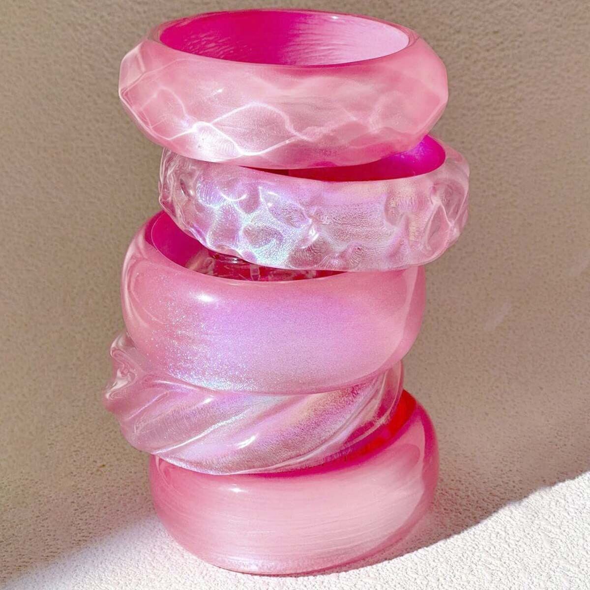 Simple Geometric Pink Bracelet for Women