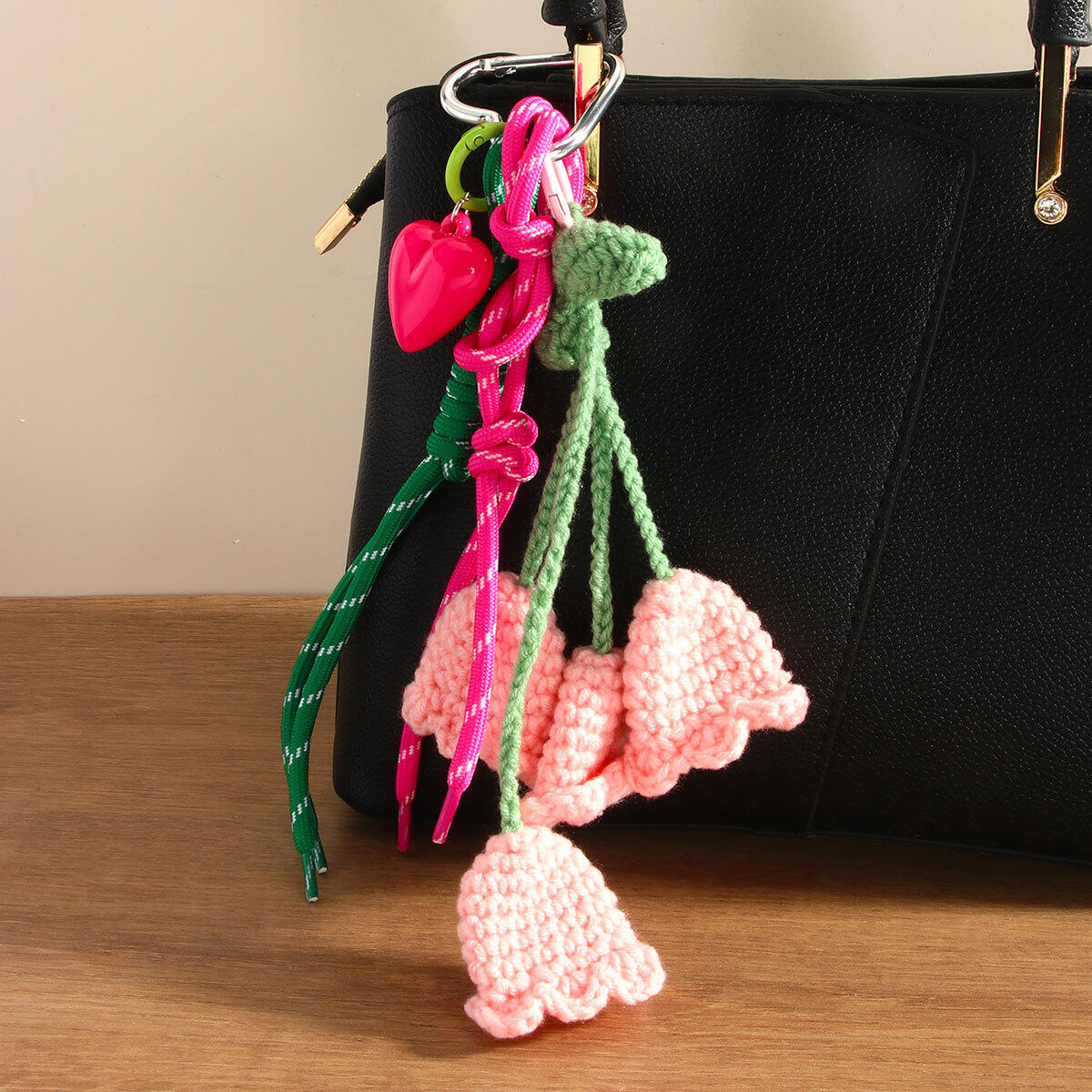 Romantische Serie Handgefertigter Wollblumen-Taschenanhänger 2